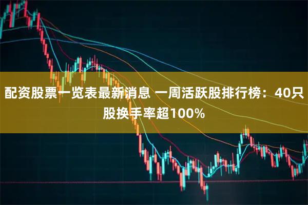 配资股票一览表最新消息 一周活跃股排行榜：40只股换手率超100%